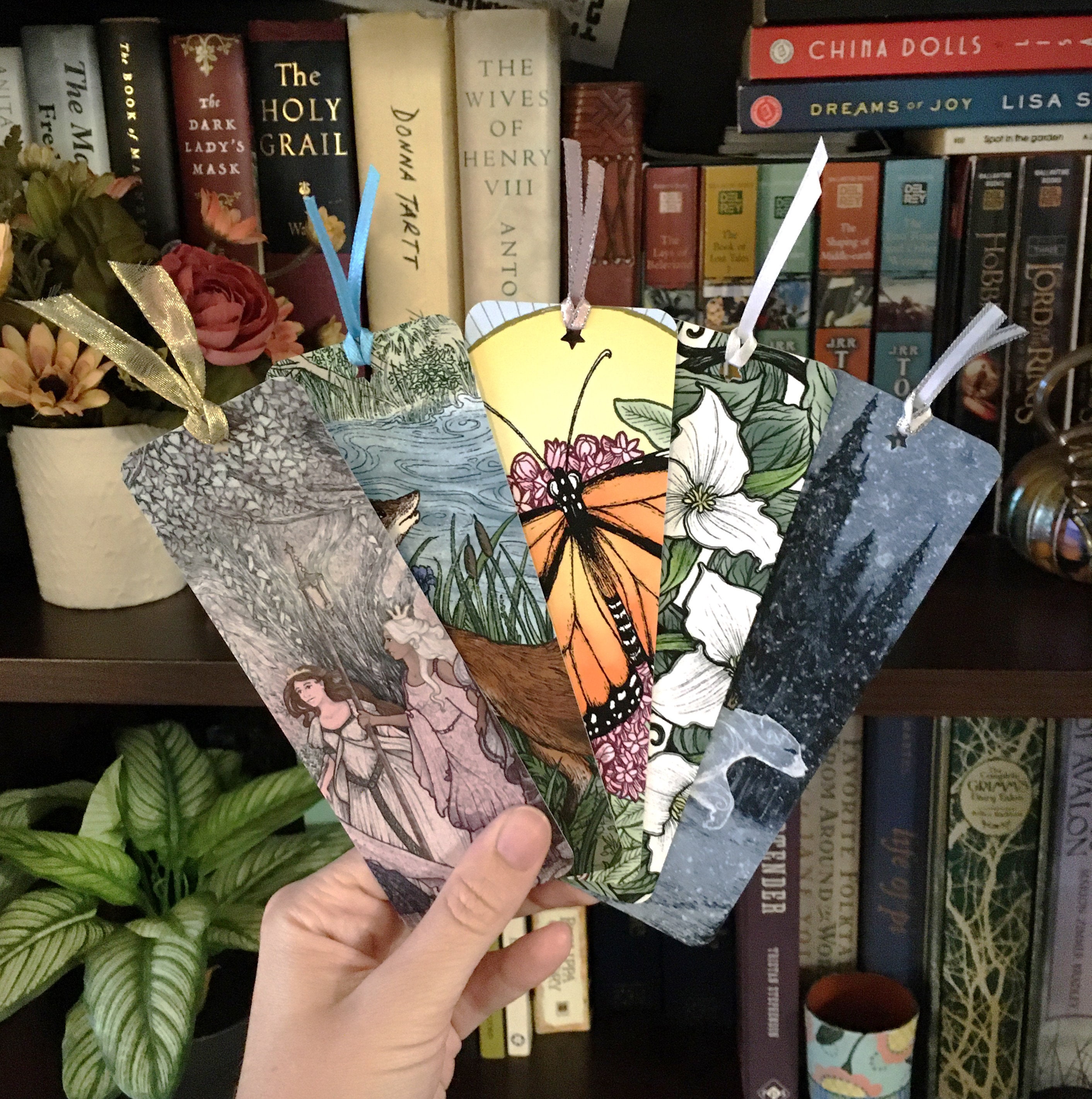 Bookmark : Thick Card-stock With Ribbon 30 Different Designs - Etsy