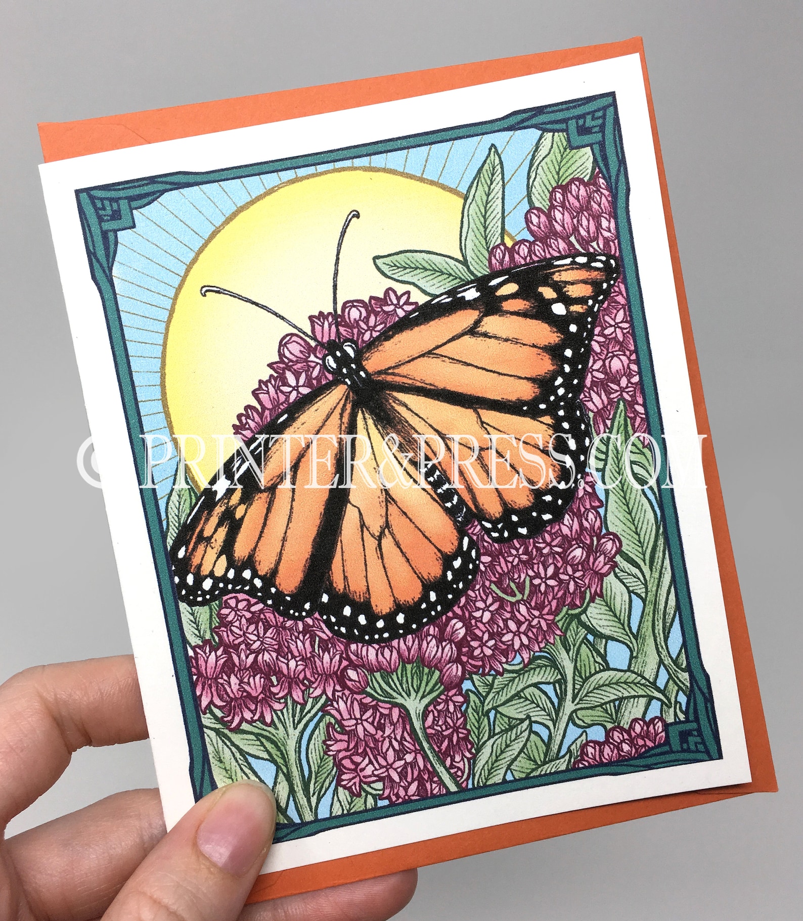 Monarch Butterfly Greeting Card With Orange Envelope : Winged Thing ...