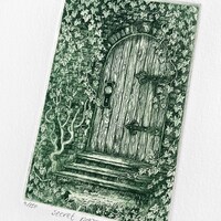 Rose - Red Rose - Etchings Flowers and Plants - Hand Colored Etching - Etsy