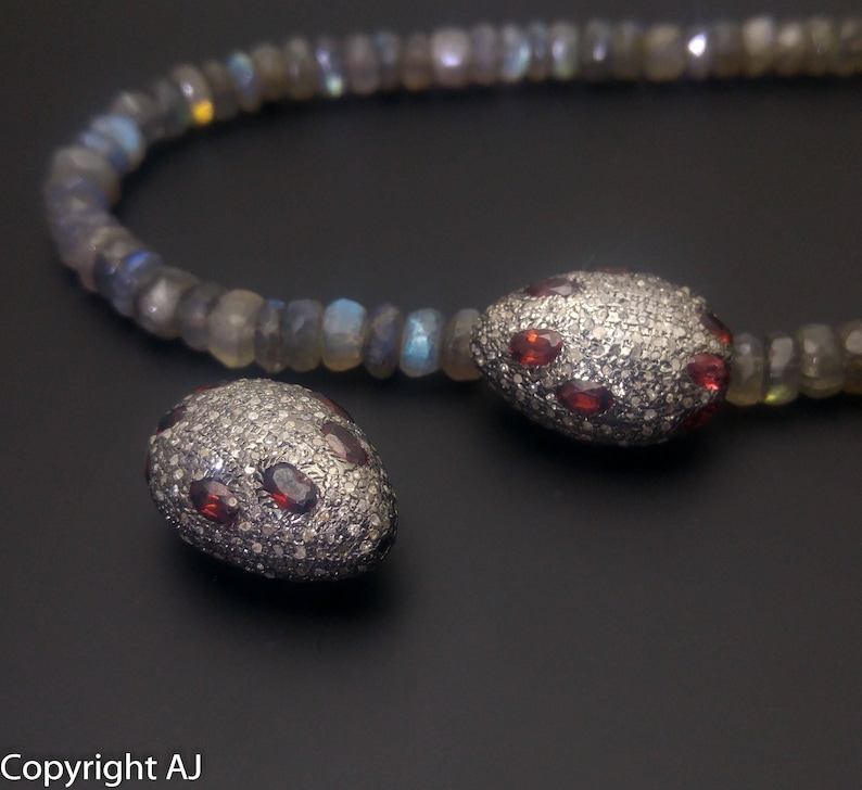 Pave Diamond Beads Pave Diamond and Kynite Beads Kynite Spacer beads Pave findings 925 Sterling Silver Beads Pave Beads