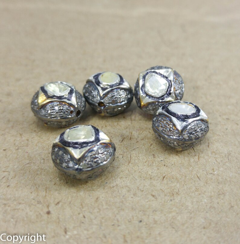 46-DB Pave Diamond Handmade Spacer Bead,