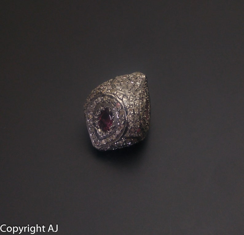 925 Sterling Silver Beads Pave diamond spacer Shell Shape Diamond Beads Shell Beads- Pave Diamond findings Tourmaline Diamond Beads