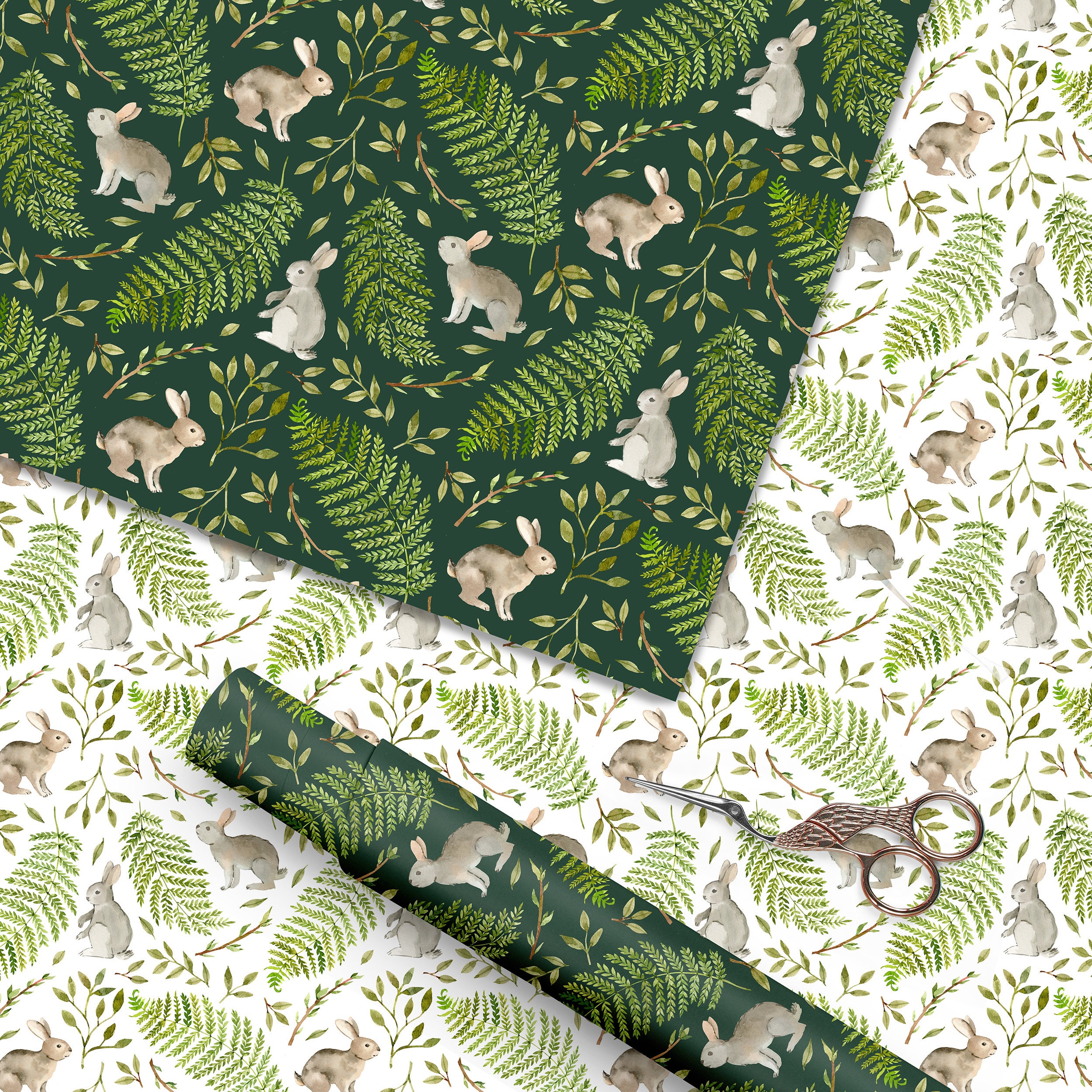 Spring Bunnies Digital Paper Set. Easter Bunny Layout. 5 Seamless ...