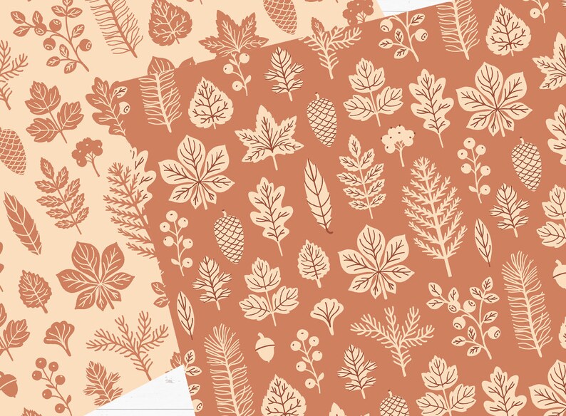 Fall Leaves Digital Paper Pack JPEG Autumn Seamless Pattern - Etsy