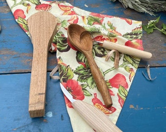 Cherry Spoon Carving Blank: 10 inch, Sustainable Wood, Set of 2
