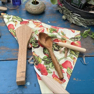 Two 10 inch Cherry Spoon blank rough out sustainably harvested cherry wood spoon carving whittling