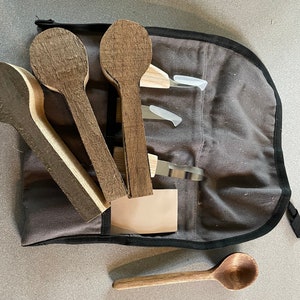 Our most complete spoon carving set/kit with everything for carving/whittling and finishing a spoon. image 5