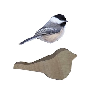 Chickadee wood carving blank roughout