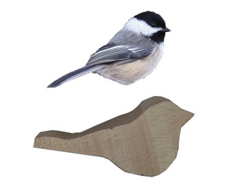 Chickadee wood carving blank roughout