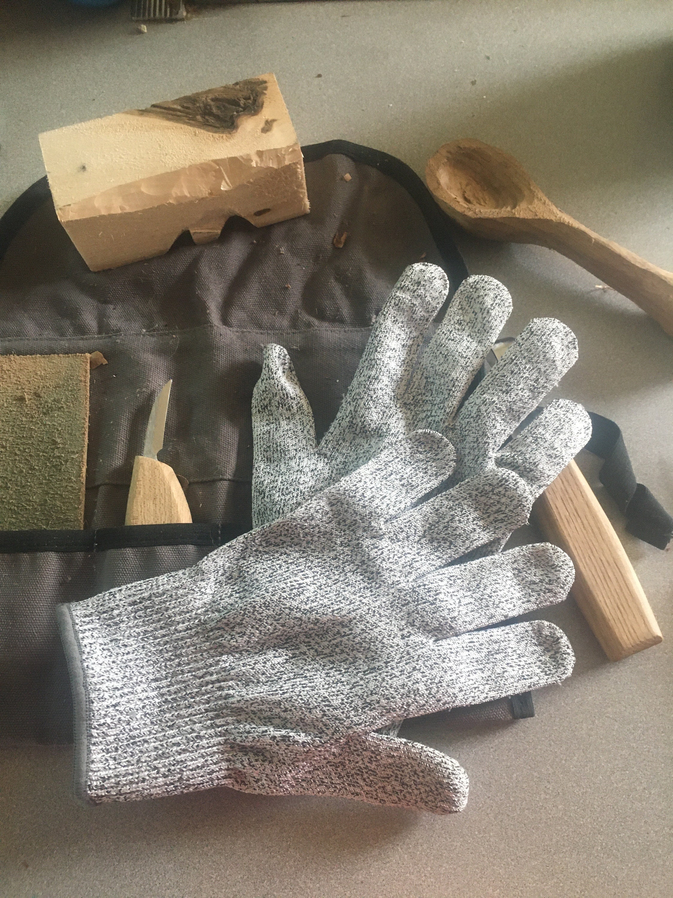 Cut resistant level 5 gloves Great for wood carving or any Etsy