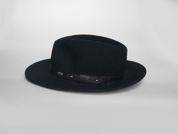 Black Mayser hat Tracking fedora hat Black felt W… - image 2