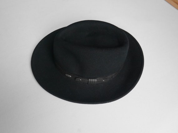 Black Mayser hat Tracking fedora hat Black felt W… - image 3