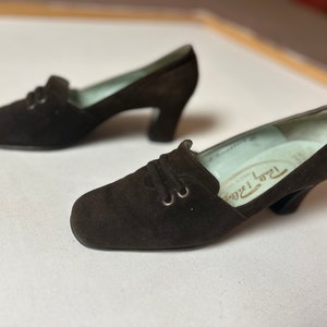 Bally Bellezza Mod pumps 60s Brown Heeled Loafers Suede leather pumps Size UK 5 E