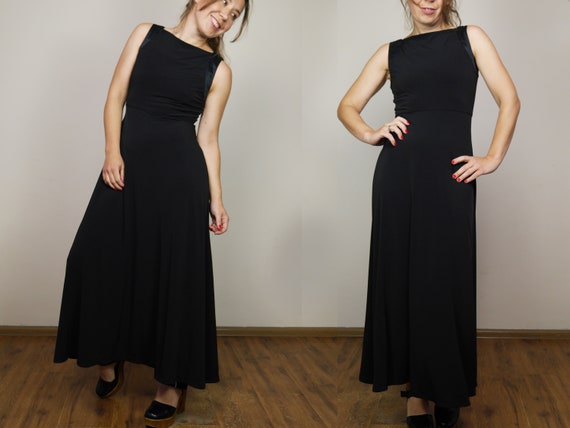 Calvin Klein Black Dress 90s Formal Maxi Dress Boat Neck Gown - Etsy Calvin Klein Black Dress 90s Formal Maxi Dress Boat Neck Gown - Etsy