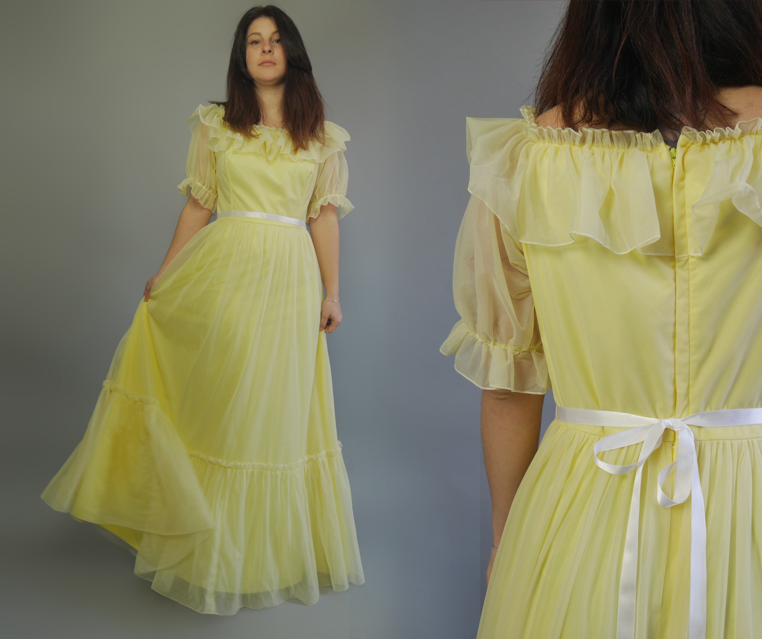 light yellow gown