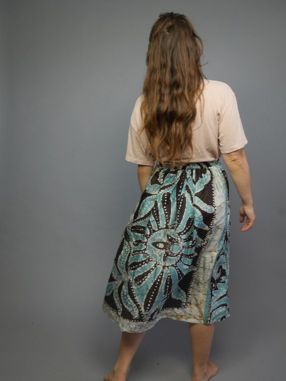 Silk batik skirt Breezy midi skirt Tiy dye patter… - image 5