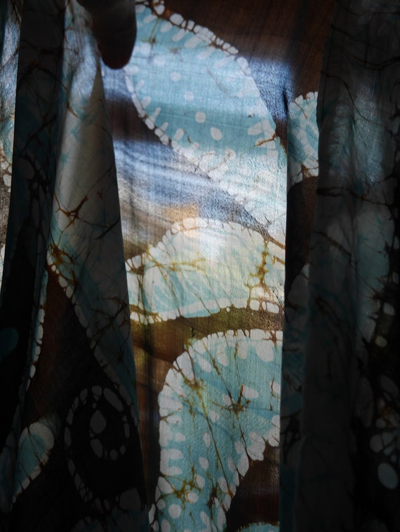 Silk batik skirt Breezy midi skirt Tiy dye patter… - image 6