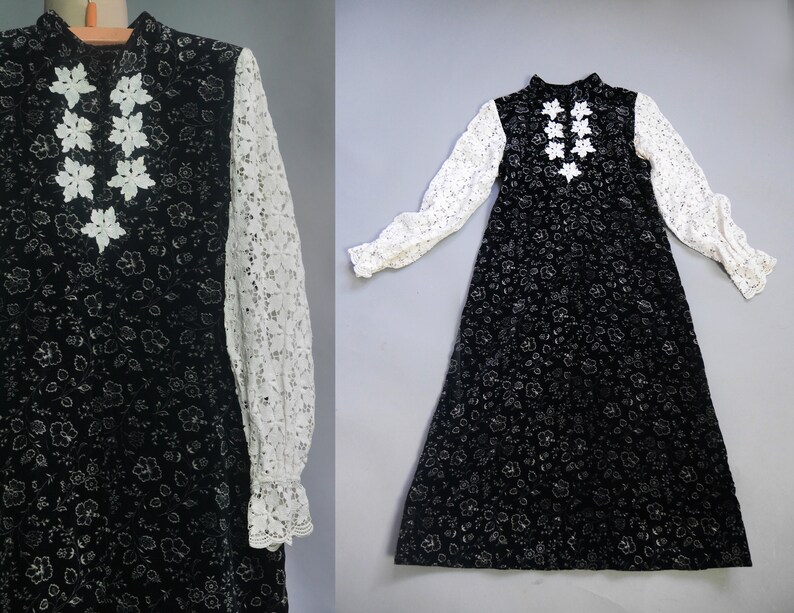 girls black velvet dress