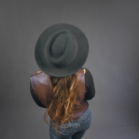 Black Mayser hat Tracking fedora hat Black felt W… - image 8