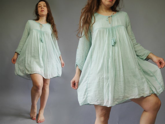 light blue smock dress Angel Maternity Avery Baby Shower Smock Dress in Blue
