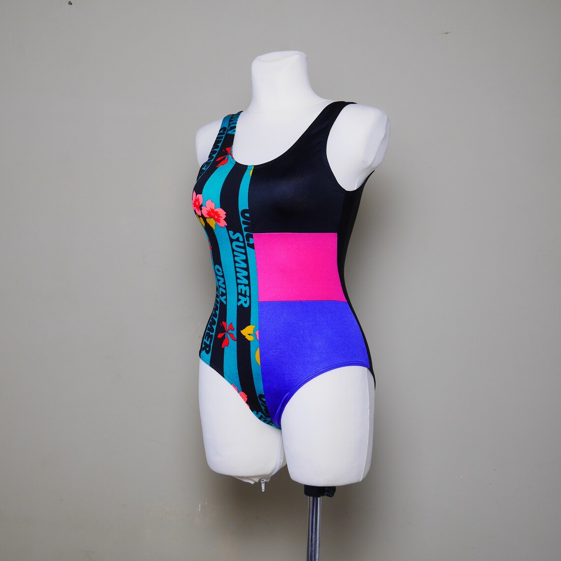 High Leg Vintage 1980s Swimsuit Glam 80s One Piece Tank - Etsy