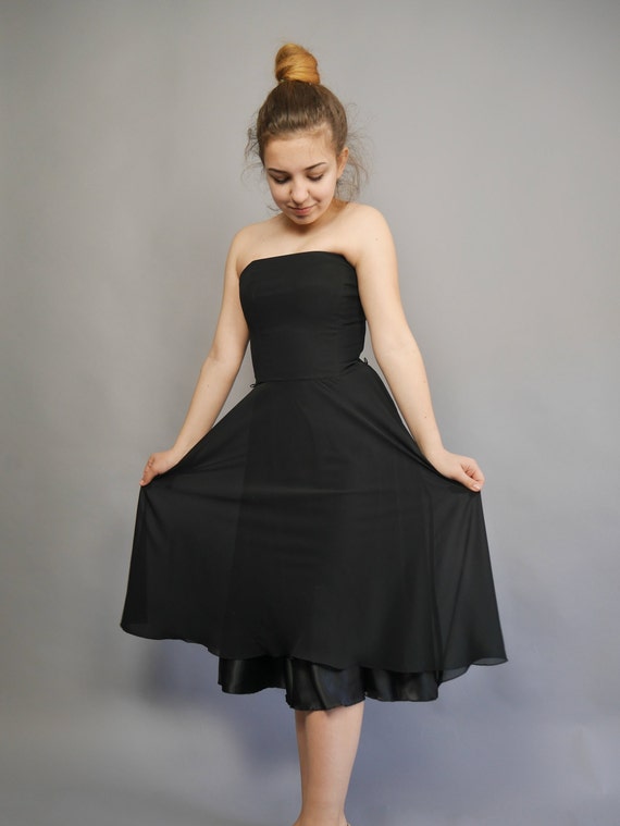 Black party dress 90s Vera Mont event gown dress … - image 4