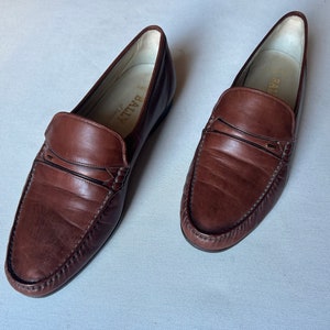 Bally Tan Leather Penny Loafers Men’s 8 Bally Rimion Leather Boat Loafers, Brand Size 7 ( US Size 8  main image 2