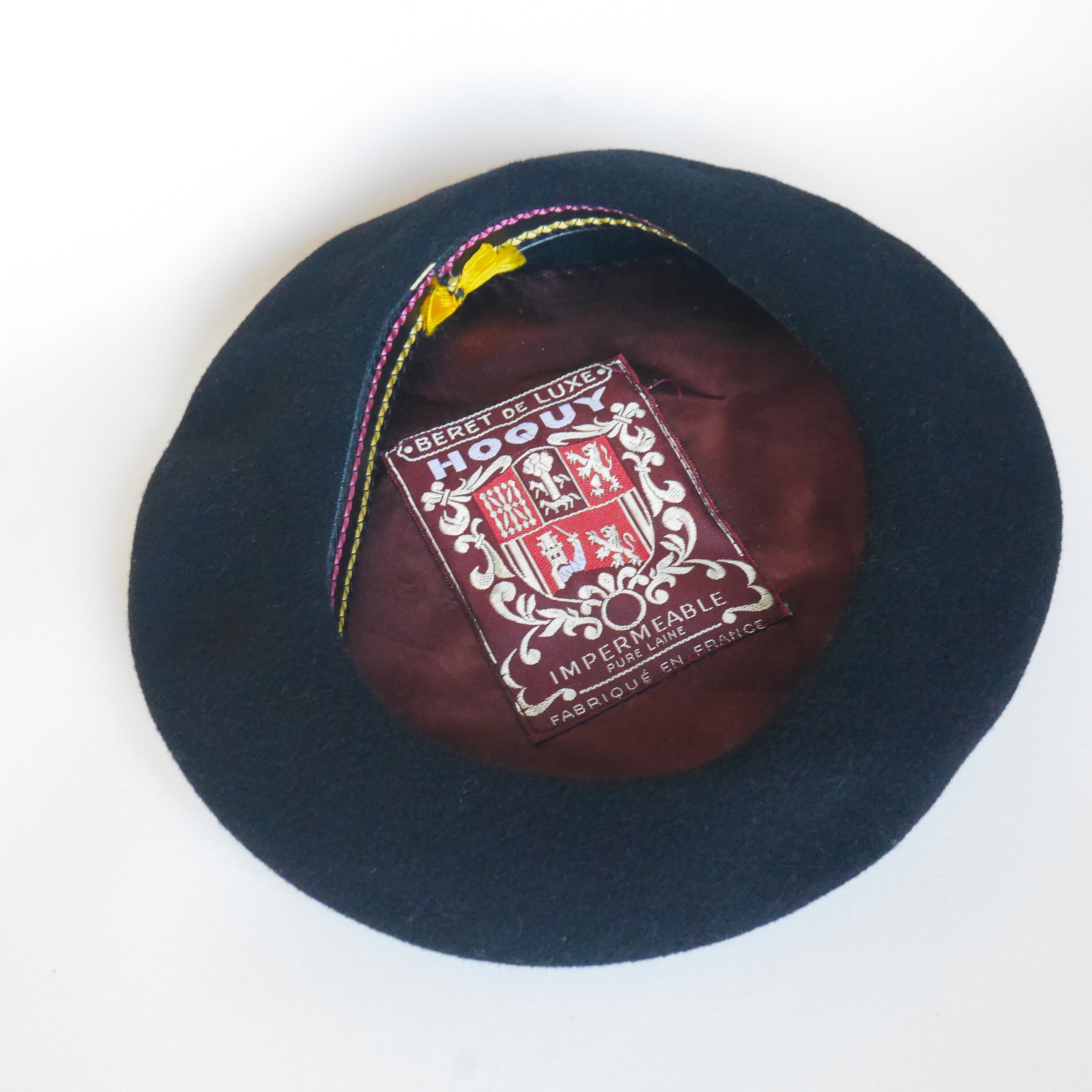 Beret Basque De Luxe Black Hat Cap Czech Republic Pure Wool