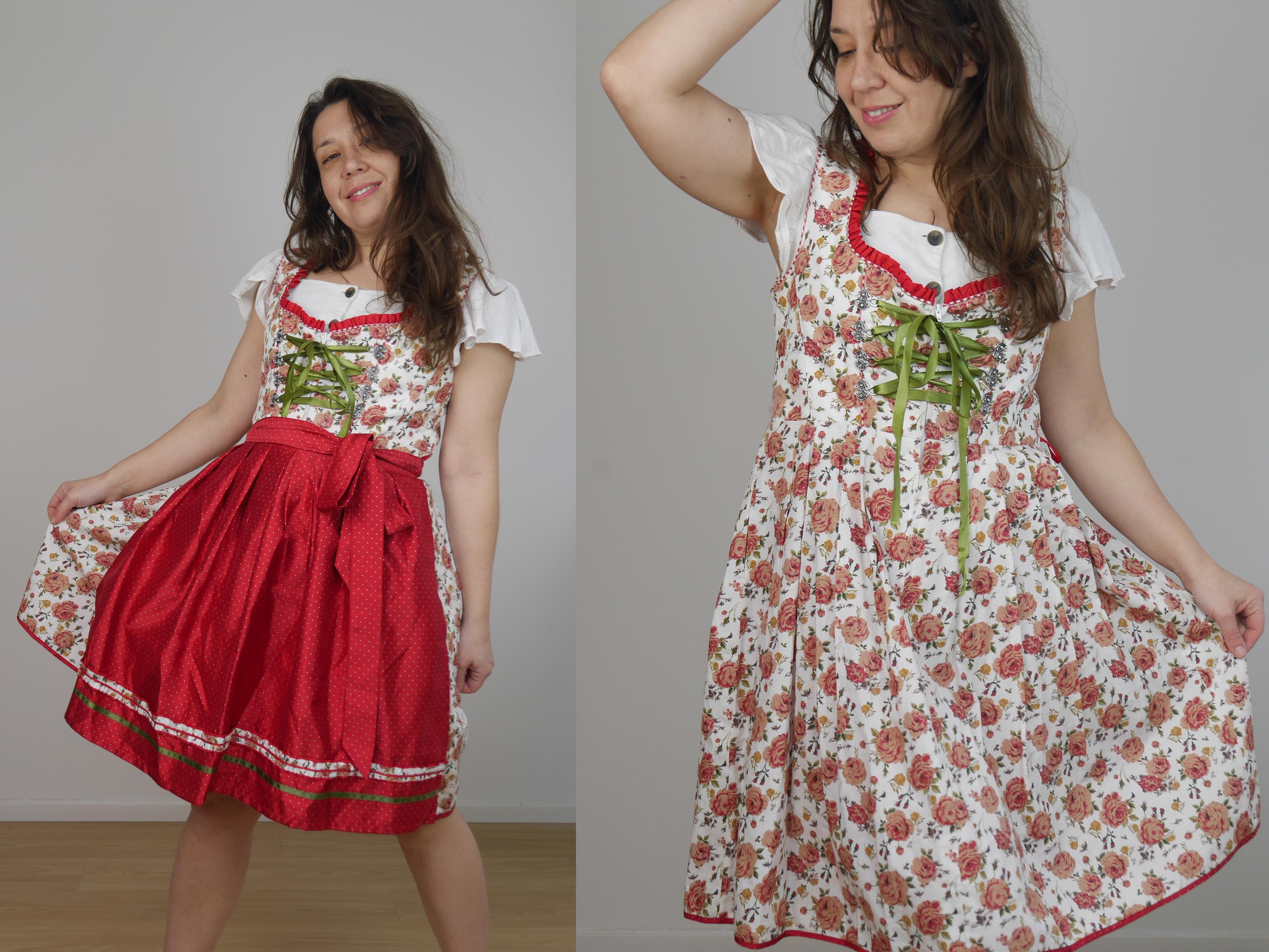 Dirndl Bluse Damen Rot Kariert - Trachtenbluse Kurzarm Für Oktoberfest 2024