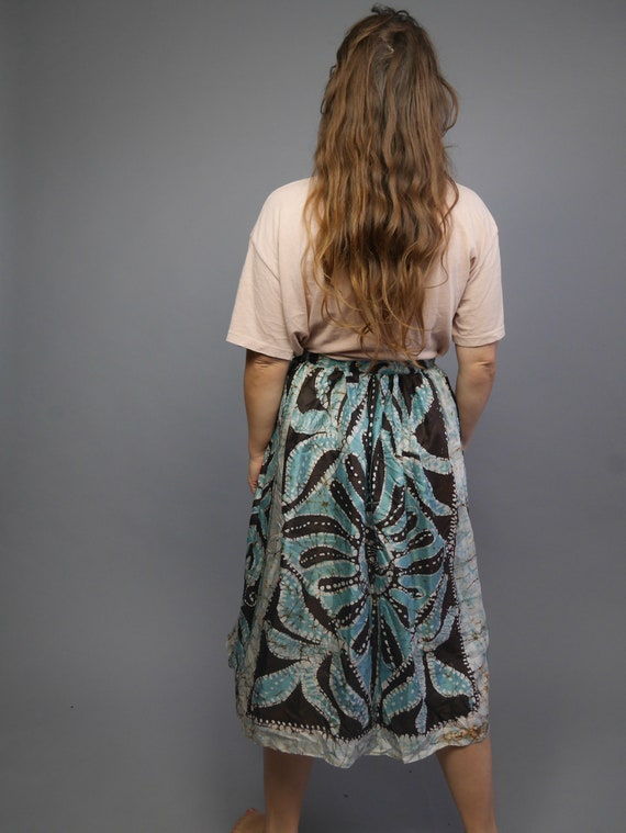 Silk batik skirt Breezy midi skirt Tiy dye patter… - image 3