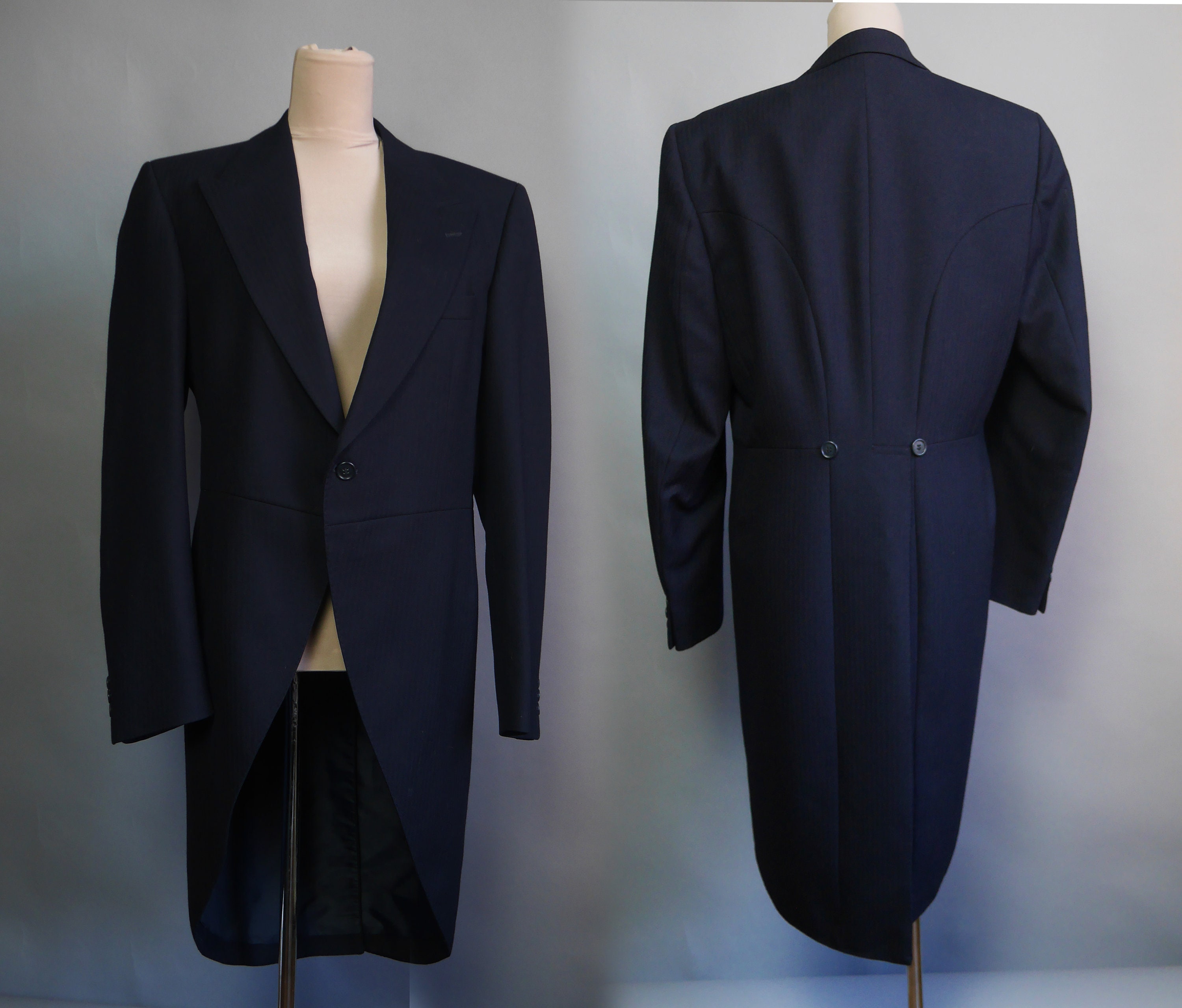 Vintage Men's Tailcoat Black Cutaway Coat Wedding best man Etsy
