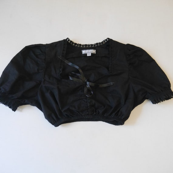 Black Dirndl with front lacing Black blouse Sleev… - image 7