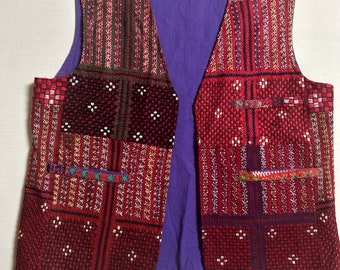 Black velvet vest Vintage rustic 90s Fancy waistcoat vest SMALL
