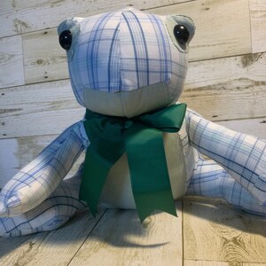 Memory Frog, Memory Item made with loved ones clothing, Frog made from clothing, Stuffed Frog image 7