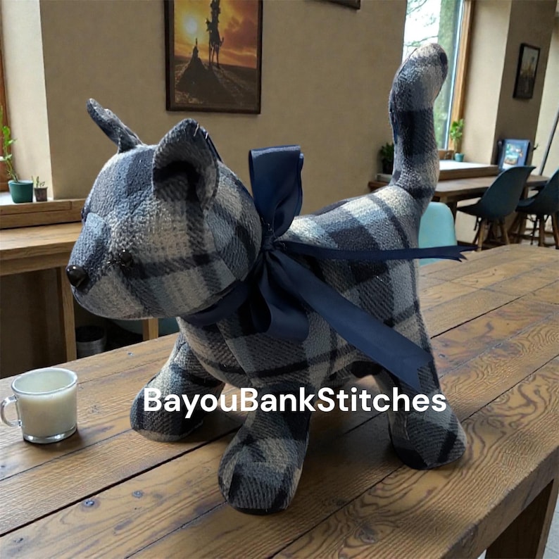 Custom Memory Cat, Keepsake Stuffed Animal Made From Loved Ones Clothing image 3