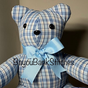 Memory Bear, Keepsake Bear, Memorial Bear, Bear from clothing