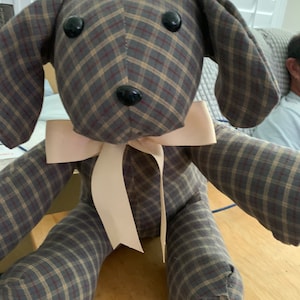 Keepsake Memory Dog, Custom Clothing Stuffed Animal