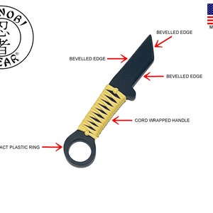 Plastic Ninja Training Tactical Tanto-Gold Cord Wrap