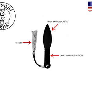 Plastic Ninja Training Kunai V2 - Steel Gray Tassel