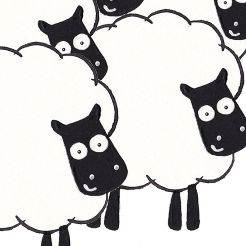 Funny Visual Pun Thank You Greetings Card Thank Ewe Very Much Watercolour Pen Wordplay Sheep Illustration Printable Card