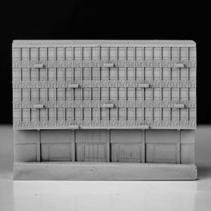 Concrete Urban Sculpture: Smallbrook Ringway Centre Elevation - Industrial Modern Cityscape Art