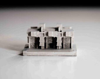 Sala de conferencias Brunel, Londres – Brutalismo en hormigón, modelo de arquitectura brutalista: Mini 011
