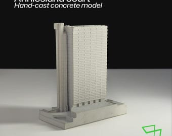 Anniesland Court, Glasgow - Concreet brutalisme, brutalistische architectuurmodel: Mini 083