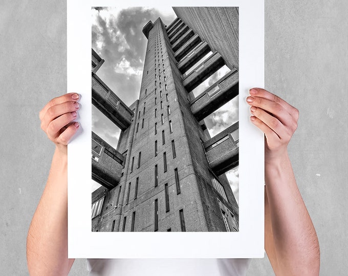 Trellick Tower Risograph Print: Brutalist Architecture Photography, London Wall Art (A3)