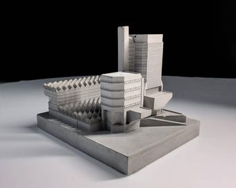 Engineering Building, University of Leicester, Leicester - Concreet brutalisme, brutalistische architectuur Model: Mini 078