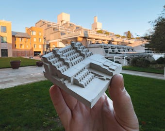 New Court "Typewriter", Christ's College, Cambridge - concreet brutalisme, brutalistische architectuurmodel: mini 074