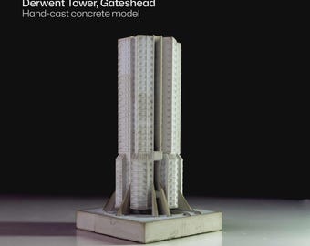Derwent Tower, Dunston - Concrete Brutalism, Brutalist Architecture Model: Mini 088