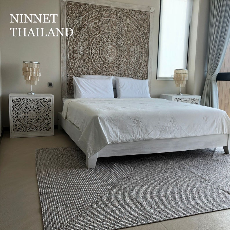 Large King Size Bed Headboard White Wall Etsy