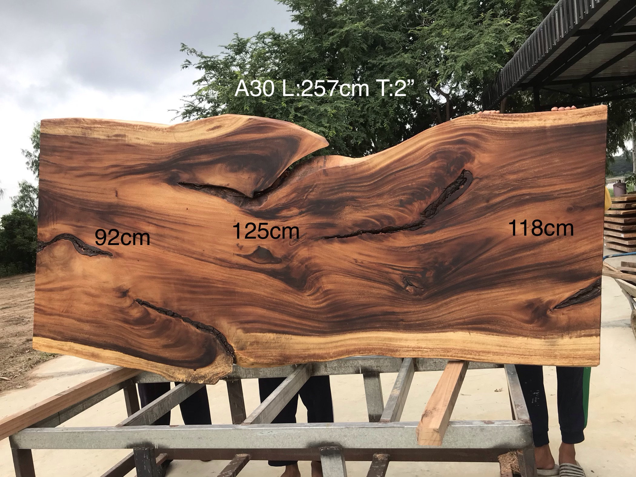 Live Edge Dining Acacia Wood Single Slab 100'' Length Etsy UK