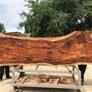 Live Edge Dining Or Conference Table Reclaimed Golden Acacia Wood Single Slab C20 Long 350cm
